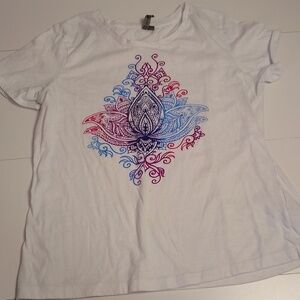Sansara boho Mandela t-shirt size large colorful cotton polyester blend.